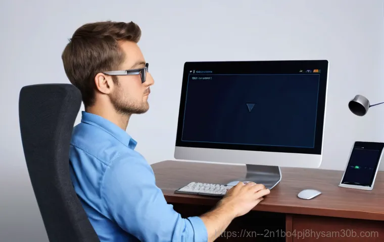 삼동 UNEXPECTED_KERNEL_MODE_TRAP - A close-up, high-detail shot of the interior of an open desktop computer case. A gloved hand (wearin...