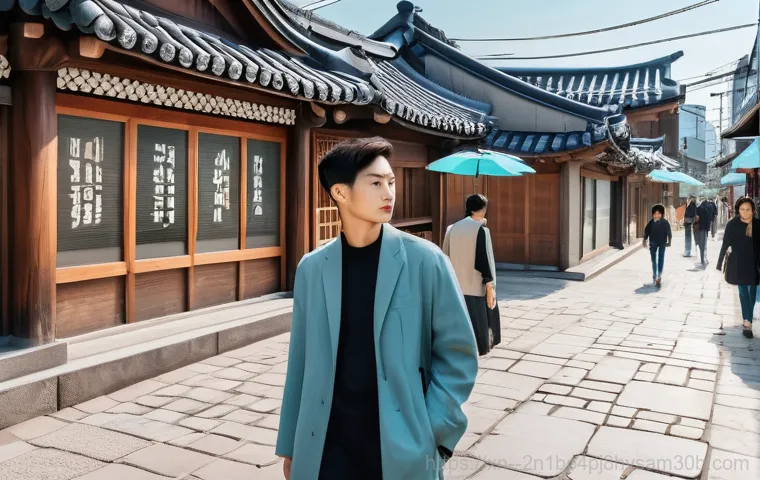 종로구 THREAD_TERMINATION_PORT - Image Prompt 1: "Jongno's Digital Retro Charm"**