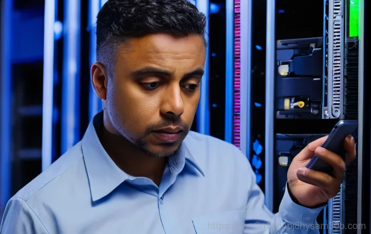 원신동 나스 nas 설정및수리 - A focused young adult, possibly a male in his late 20s, with a slightly furrowed brow, intently look...