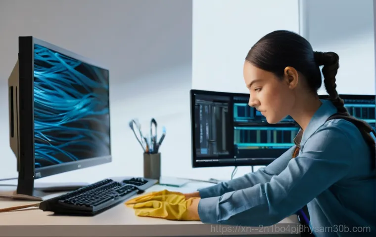 소공동 입력신호가 없습니다 - **Prompt:** A close-up shot of a person's hands systematically unplugging and replugging power cable...