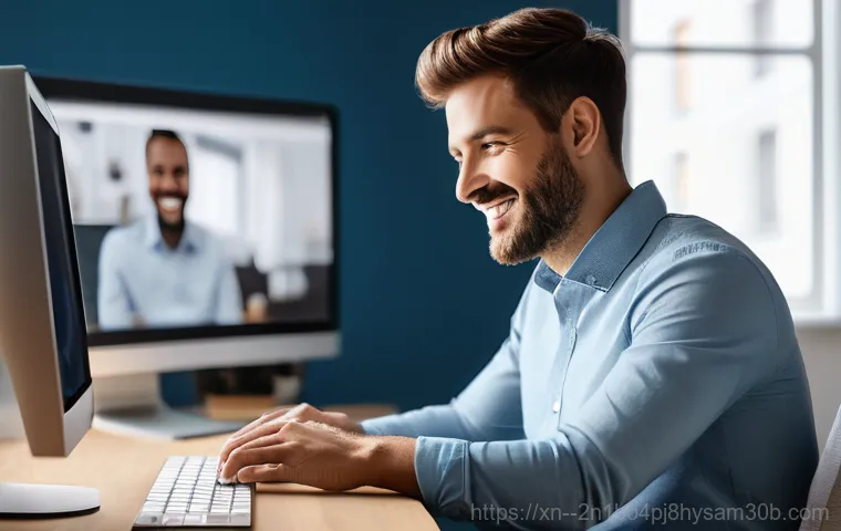 팔판동 메모리조립 및 교체수리 - A close-up shot of gloved hands, carefully inserting a sleek, modern DDR5 RAM module into a memory s...