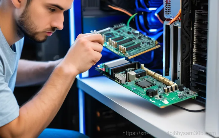 미아리 블루스크린 - A person in their late 20s to early 30s, dressed in comfortable casual attire, sitting at a modern d...