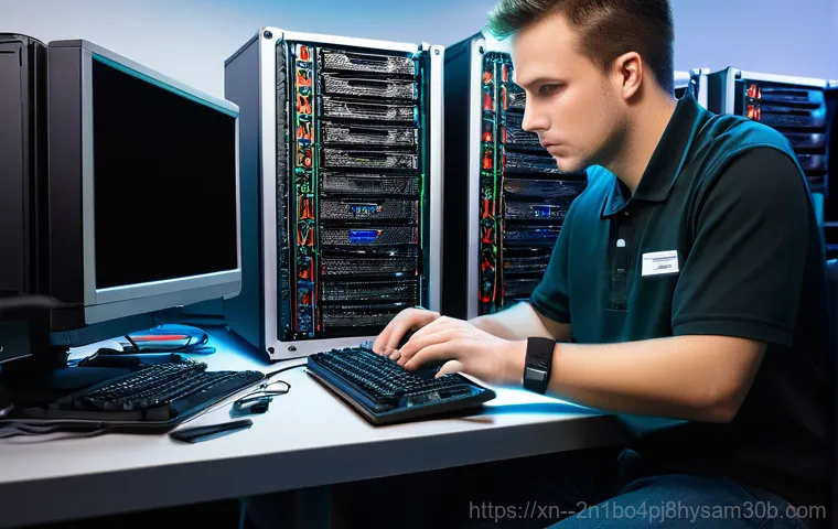 용답동 KERNEL_SECURITY_CHECK_FAILURE - **Prompt:** A young adult, looking visibly frustrated, sits in front of a computer monitor displayin...