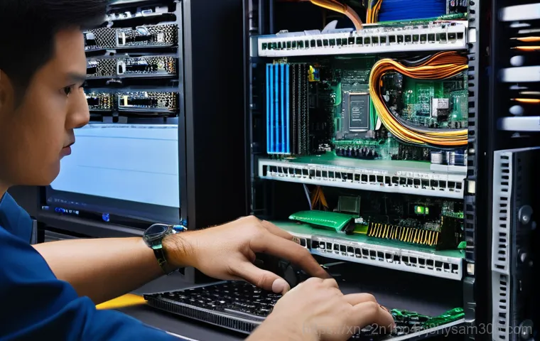 원흥동 BAD_SYSTEM_CONFIG_INFO - A person, appearing frustrated, sits in front of a computer monitor displaying a vibrant blue screen... 원흥동 BAD_SYSTEM_CONFIG_INFO - A person, appearing frustrated, sits in front of a computer monitor displaying a vibrant blue screen...