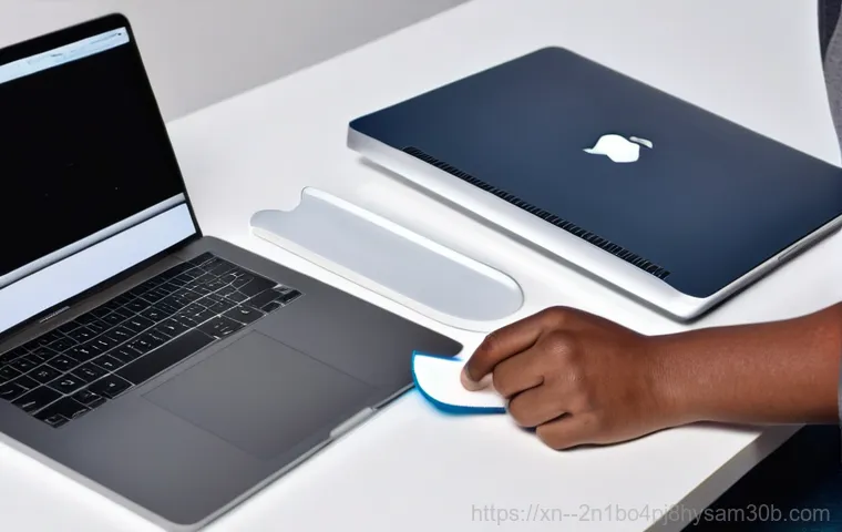 구기동 맥북프로 판매 및 수리 - A thoughtful person, mid-20s to 30s, with a pensive expression, is sitting in a modern, minimalist h...