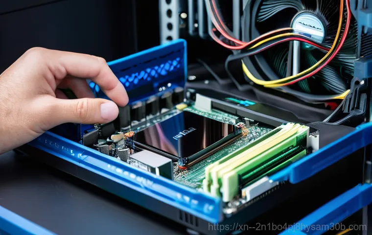 신계동 cpu조립 및 교체수리 - A young adult, looking visibly frustrated, sits in front of a computer screen displaying multiple fr...