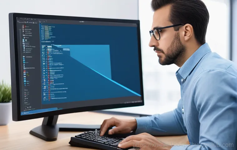 용신동 STATUS_KERNEL_THREAD_FAILURE - A young professional, male or female, in their late 20s, looking distressed and slightly panicked. T...