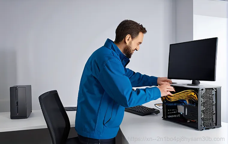 거여동 조립컴퓨터 pc 출장판매설치 - In a modern computer store or consultation office, a female customer and a male technician are engag...