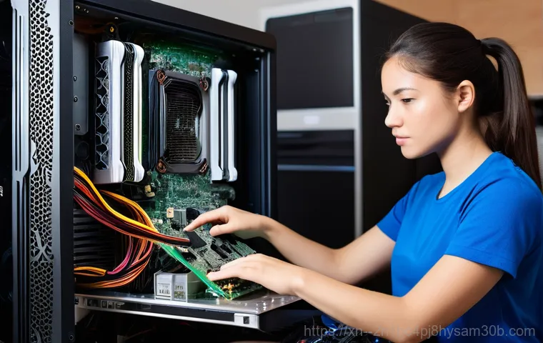 제기동 조립컴퓨터 pc 출장판매설치 - **Prompt:** A friendly, professional computer technician, wearing a clean uniform, is meticulously s...