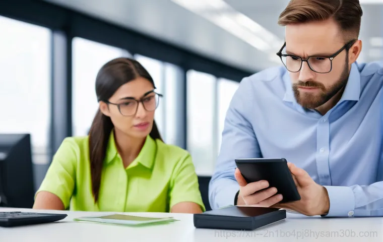 방배동 NAS출장방문수리점 - A professional male technician, in a clean, branded work uniform, calmly troubleshooting a network-a...