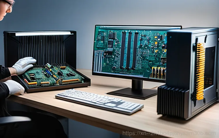 흥인동 STATUS_KERNEL_MODULE_FAILURE - A young adult, looking frustrated and stressed, sits in front of a computer monitor displaying a bri...