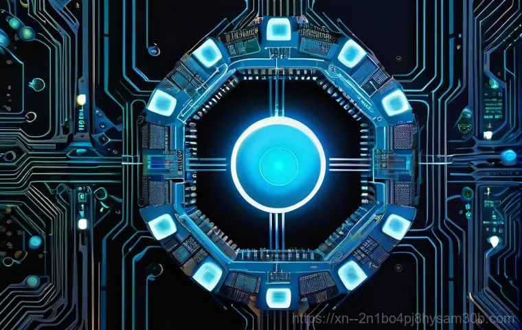 흥인동 STATUS_KERNEL_MODULE_FAILURE - A person, gender-neutral, in a well-lit, organized home office or tech workshop, is carefully examin...