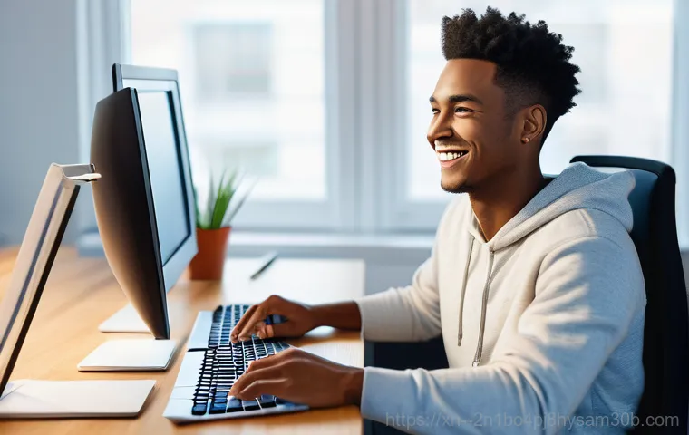 소격동 RAM조립 및 교체수리 - **Image Prompt 2:** A close-up shot focusing on a pair of hands (could be a male or female computer ...