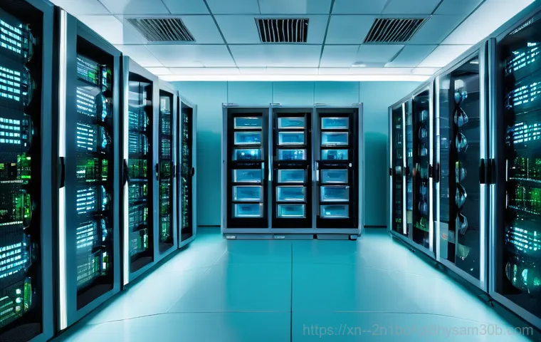 입정동 파일서버출장방문수리점 - An image of a modern, well-lit server room experiencing a critical emergency. One server rack glows ... 입정동 파일서버출장방문수리점 - An image of a modern, well-lit server room experiencing a critical emergency. One server rack glows ...