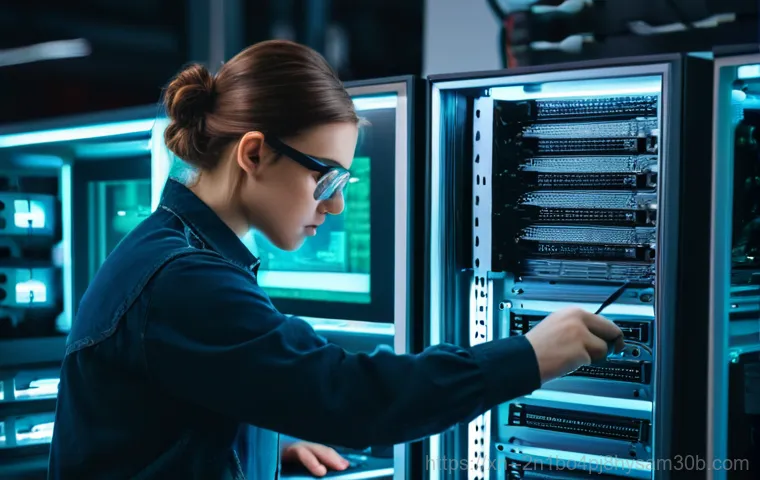 성현동 STATUS_KERNEL_MODULE_CORRUPTION - A young adult, gender-neutral, sitting at a desk with a computer displaying a prominent blue screen ...
