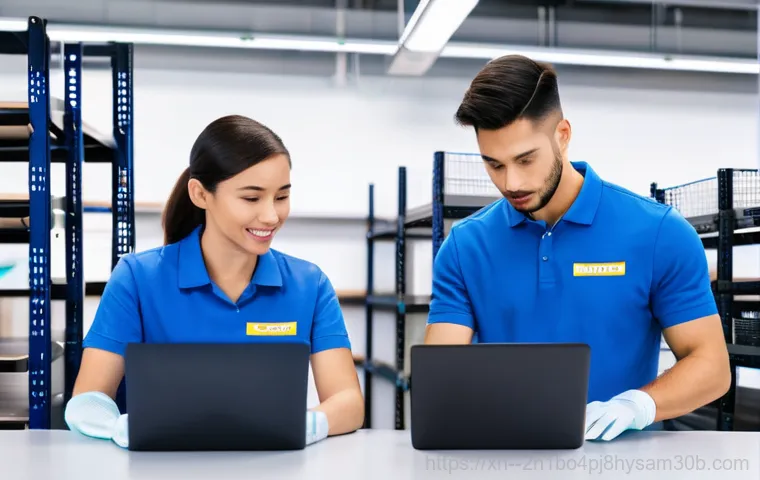 개봉동 서버출장방문수리점 - A friendly and approachable computer repair technician is carefully examining a desktop computer on ... 개봉동 서버출장방문수리점 - A friendly and approachable computer repair technician is carefully examining a desktop computer on ...