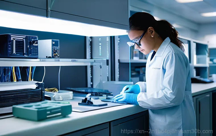 덕이동 파일서버출장방문수리점 - **Prompt 1: Emergency Server Repair at a Busy Office.**
    A professional IT technician, wearing a ...