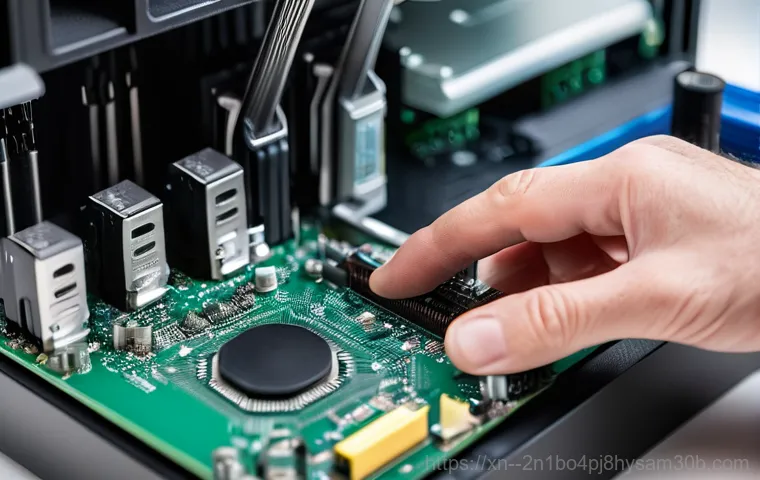 마장동 메인보드조립 및 교체수리 - A skilled computer repair technician, with a focused and professional expression, meticulously inspe... 마장동 메인보드조립 및 교체수리 - A skilled computer repair technician, with a focused and professional expression, meticulously inspe...