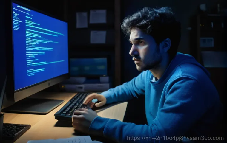 홍파동 STATUS_KERNEL_DRIVER_CORRUPTION - Image Prompt 1: The Blue Screen of Despair**