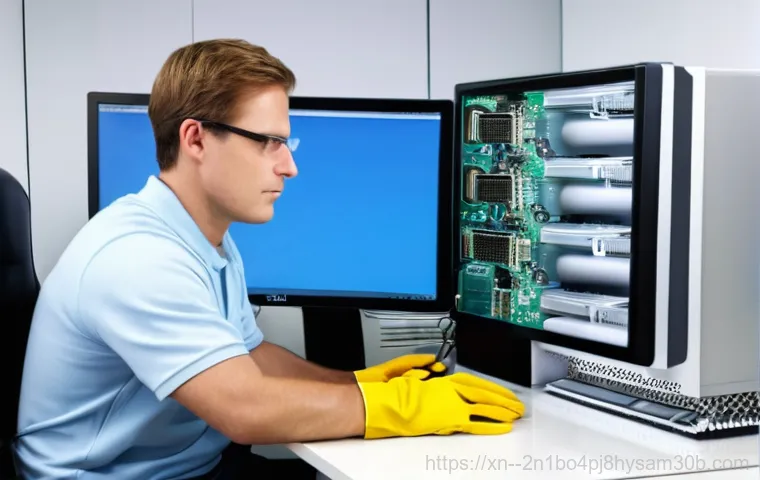 안국동 server출장방문수리점 - A busy professional in a modern home office setting, looking stressed and frustrated at a laptop dis... 안국동 server출장방문수리점 - A busy professional in a modern home office setting, looking stressed and frustrated at a laptop dis...