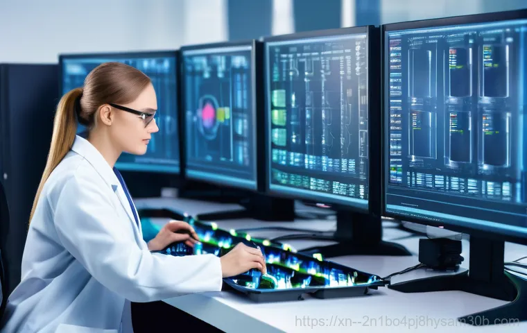 도선동 파일서버출장방문수리점 - A focused and competent IT technician, dressed in a professional polo shirt with a company logo and ... 도선동 파일서버출장방문수리점 - A focused and competent IT technician, dressed in a professional polo shirt with a company logo and ...