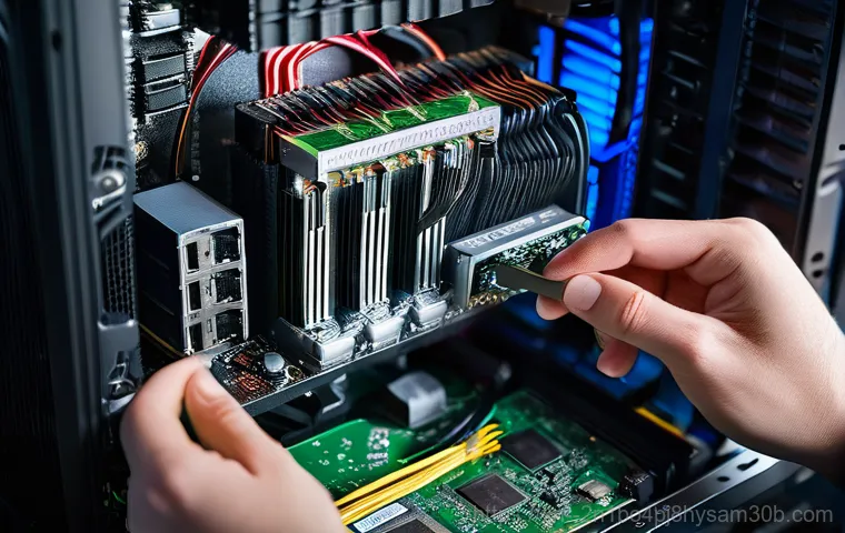 구로동 THREAD_STUCK_IN_DEVICE_DRIVER - A female computer repair technician, wearing a neat uniform and an anti-static wrist strap, is metic... 구로동 THREAD_STUCK_IN_DEVICE_DRIVER - A female computer repair technician, wearing a neat uniform and an anti-static wrist strap, is metic...