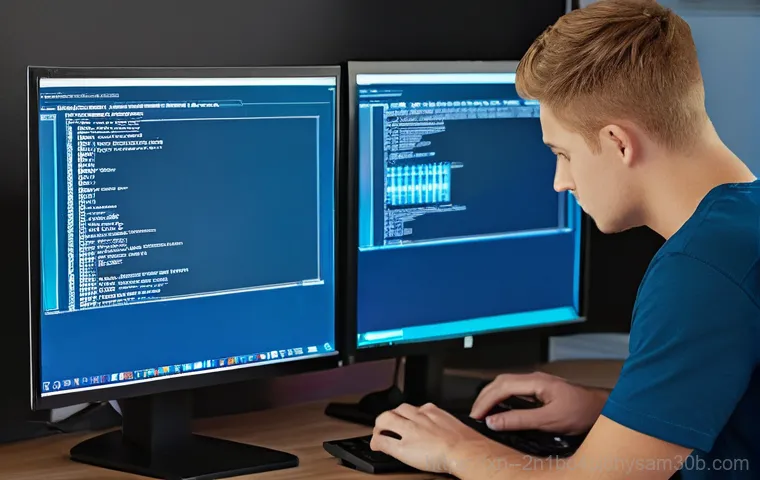 송파동 INVALID_KERNEL_HANDLE - A close-up, high-resolution photograph of a computer monitor displaying a stark blue screen with the... 송파동 INVALID_KERNEL_HANDLE - A close-up, high-resolution photograph of a computer monitor displaying a stark blue screen with the...