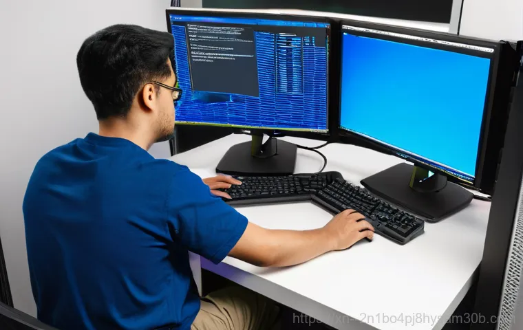 신도림 PFN_LIST_CORRUPT - **Prompt 1: The Blue Screen Nightmare**
A young professional, appearing visibly stressed and fru... 신도림 PFN_LIST_CORRUPT - **Prompt 1: The Blue Screen Nightmare**
A young professional, appearing visibly stressed and fru...