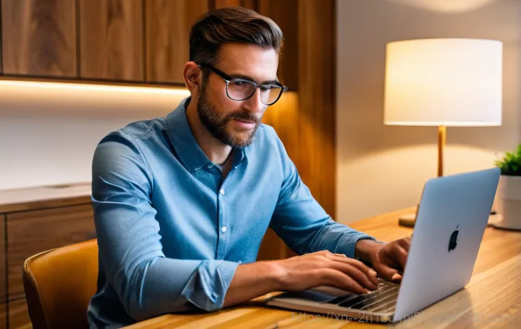 주자동 macosX재설치 포맷  초기화 - A cheerful young woman, aged late 20s, with a radiant smile, sits comfortably at a minimalist desk i...