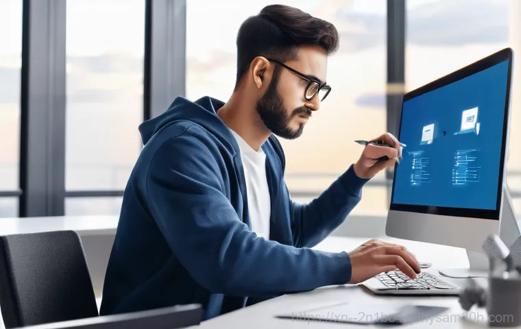 역삼동 POOL_CORRUPTION_IN_FILE_AREA - Inside a desktop computer case, a detailed shot focusing on a RAM module. A hand, gloved for protect... 역삼동 POOL_CORRUPTION_IN_FILE_AREA - Inside a desktop computer case, a detailed shot focusing on a RAM module. A hand, gloved for protect...