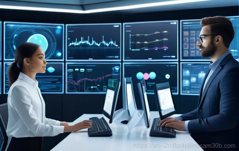 합동 자동복구 - A dimly lit, chaotic server room in the dead of night. Several exhausted IT professionals, both men ... 합동 자동복구 - A dimly lit, chaotic server room in the dead of night. Several exhausted IT professionals, both men ...