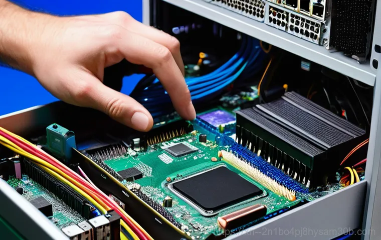 화곡동 ACPI_BIOS_ERROR - **Sudden System Crash: The Blue Screen Moment**
    A wide shot of a home office desk, featuring a m...