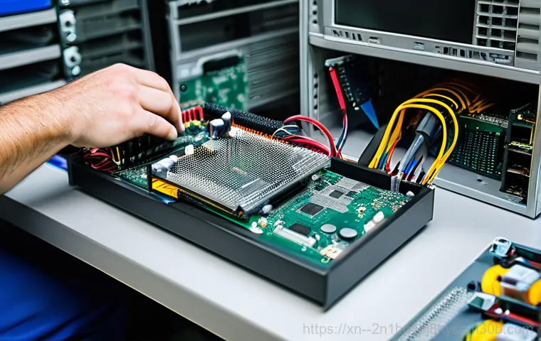 충정로 KMODE_EXCEPTION_NOT_HANDLED - **Inside a dusty computer showing hardware components:**
    "A close-up, high-detail shot of the in...