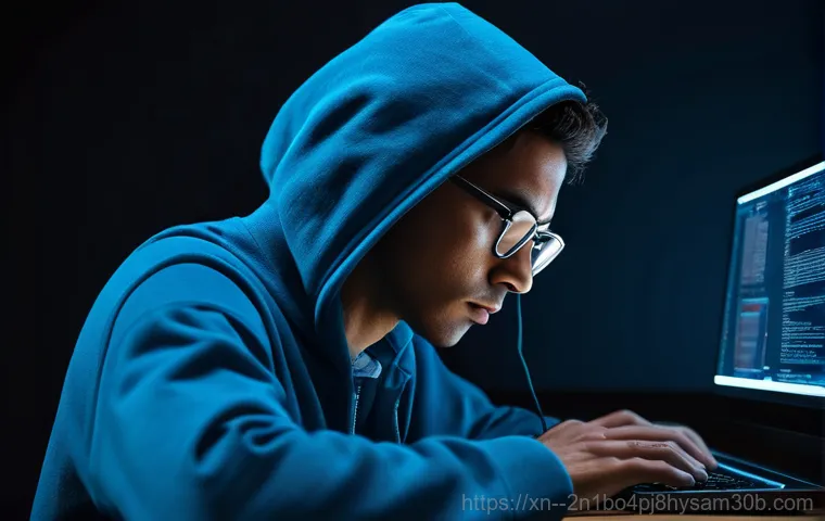 흥인동 STATUS_SYSTEM_FILE_MISSING - A young adult (gender-neutral, wearing casual everyday clothes like a t-shirt and jeans) sits at a c...