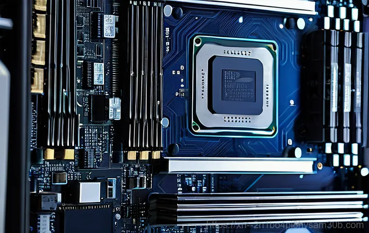 남영동 메인보드조립 및 교체수리 - A person in their late 20s, looking stressed and frustrated, sits in front of a desktop computer wit...