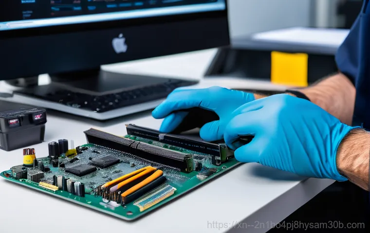 도곡동 워크스테이션출장방문수리점 - A skilled male technician, wearing a clean professional uniform with a company logo, is meticulously... 도곡동 워크스테이션출장방문수리점 - A skilled male technician, wearing a clean professional uniform with a company logo, is meticulously...