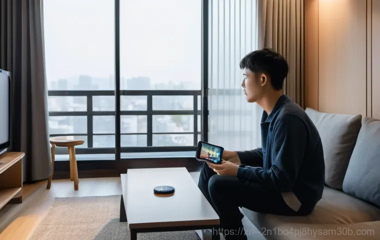 일원동 신호없음 - Image Prompt 1: Initial Troubleshooting - The Frustrated User** 일원동 신호없음 - Image Prompt 1: Initial Troubleshooting - The Frustrated User**