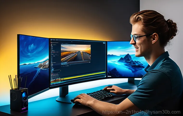 율현동 조립컴퓨터 pc 출장판매설치 - A friendly and professional female computer technician, in her late 20s to early 30s, wearing smart-...