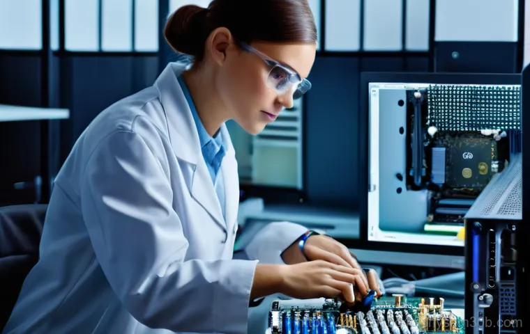 쌍문동 그래픽카드조립 및 교체수리 - A close-up shot of a desktop computer screen displaying various graphical artifacts: distorted textu...