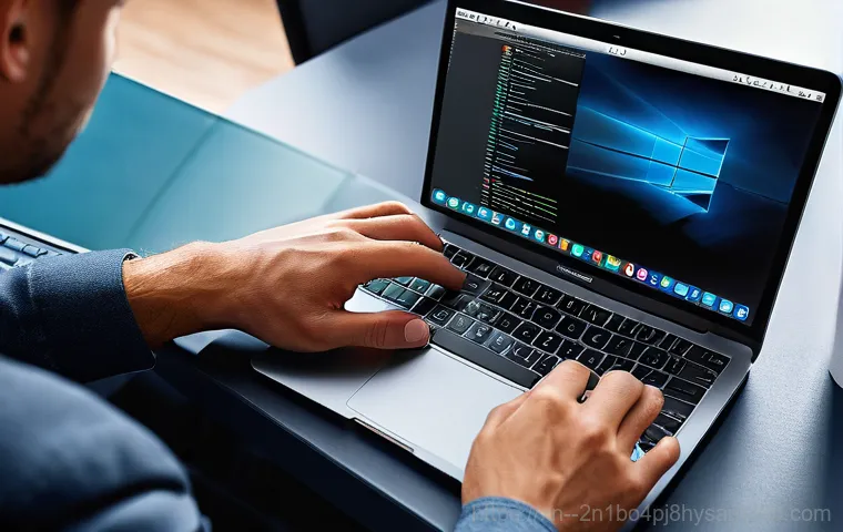 강서구 맥윈도우 부트캠프_bootcamp 재설치 포맷  초기화 - **Prompt 1:** A young adult, looking visibly frustrated, sits in front of a sleek silver MacBook. Th...