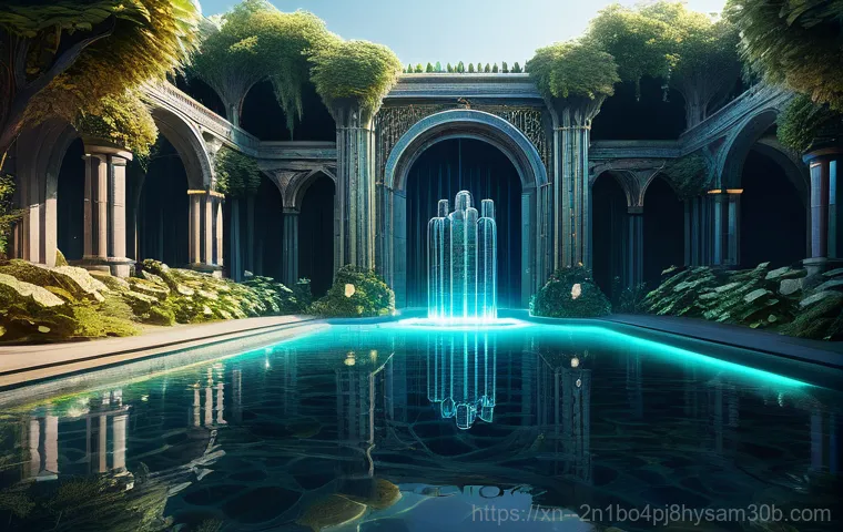 장충동 BAD_POOL_CALLER - A serene and futuristic scene depicting a calm, gender-neutral technician, fully clothed in a profes...