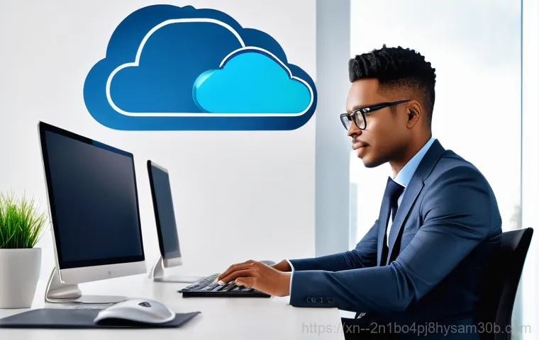 현저동 STATUS_DISK_CORRUPTION - **Prompt:** A computer setup (desktop or laptop) in a modern, clean home office. The computer subtly...