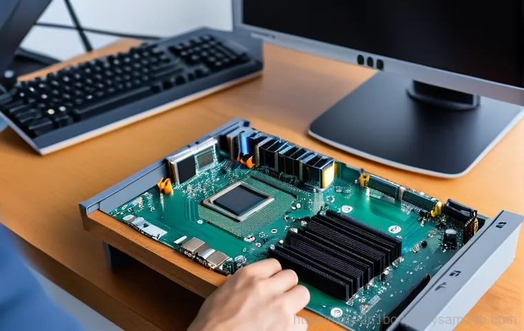 구로동 PAGE_TABLE_CORRUPT - **Prompt:** A young professional, looking distressed and tired, staring at a computer monitor displa...