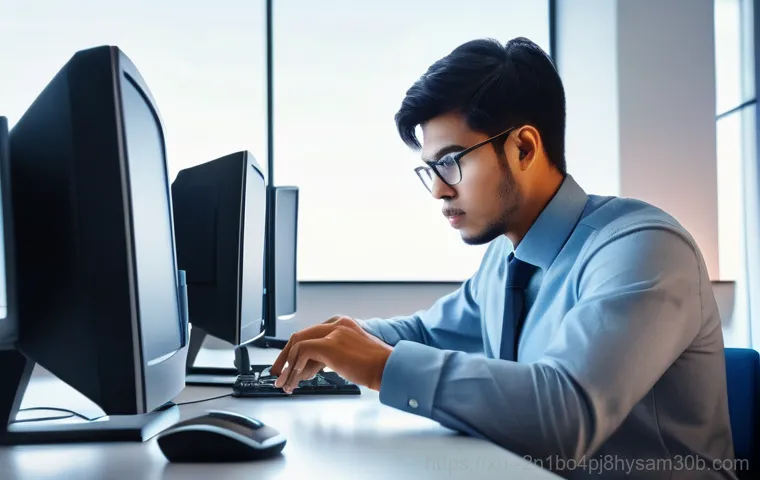 신설동 IO_DEVICE_ERROR - **Prompt 1: The Sudden Interruption**
    "A person, visibly frustrated and slightly worried, sits i...