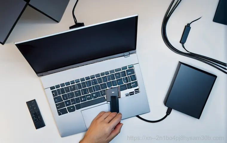 정발산동 BUGCODE_USB_DRIVER - **Prompt 1: The Frustration of the Blue Screen**
    A close-up, cinematic shot of a person, late 20...