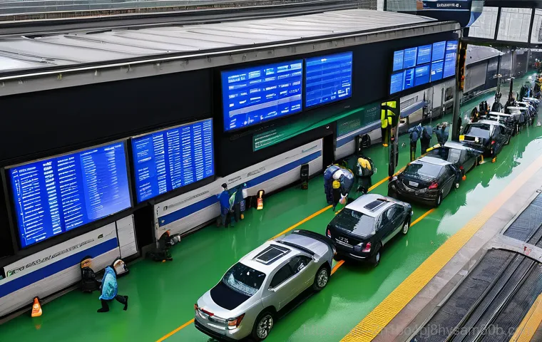 정동 자동복구 - An image depicting a relieved office worker, a woman in her late 20s, sitting in front of a computer...