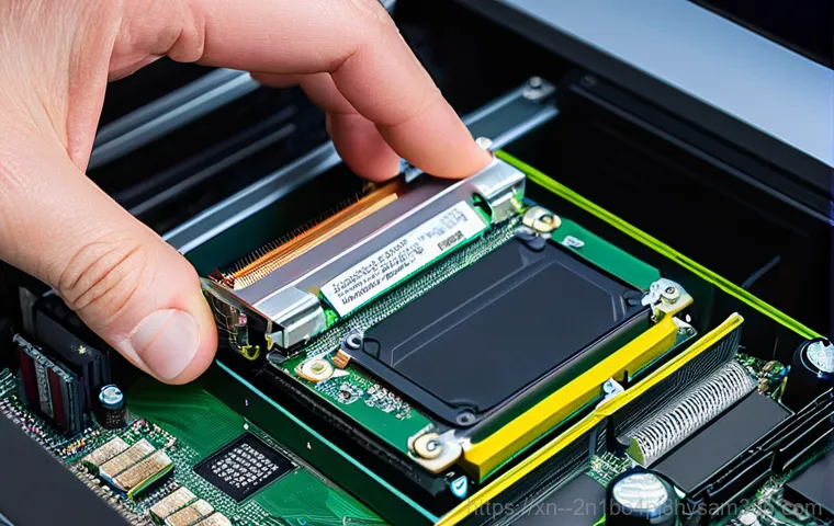 청운동 VGA조립 및 교체수리 - A young adult in their late 20s, wearing casual attire, sits at a modern, illuminated desk in a room...