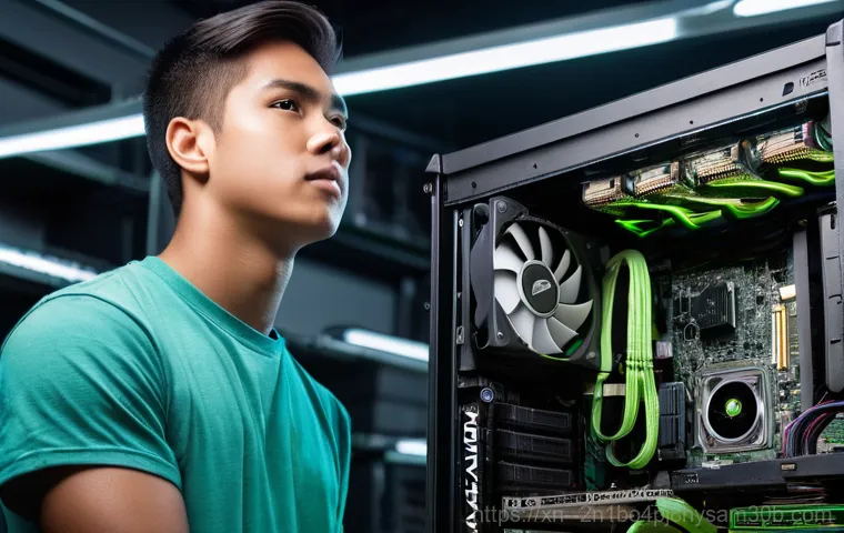 청운동 VGA조립 및 교체수리 - A professional computer technician, gender-neutral, in their late 30s to early 40s, wearing a clean,...