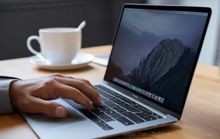 다동 맥북프로 판매 및 수리 - A professional repair technician, wearing a clean, light-colored lab coat, meticulously examining th...