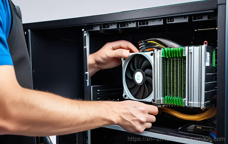 신영동 신호없음 - A person, dressed in a comfortable t-shirt and jeans, is meticulously checking the back of a desktop...
